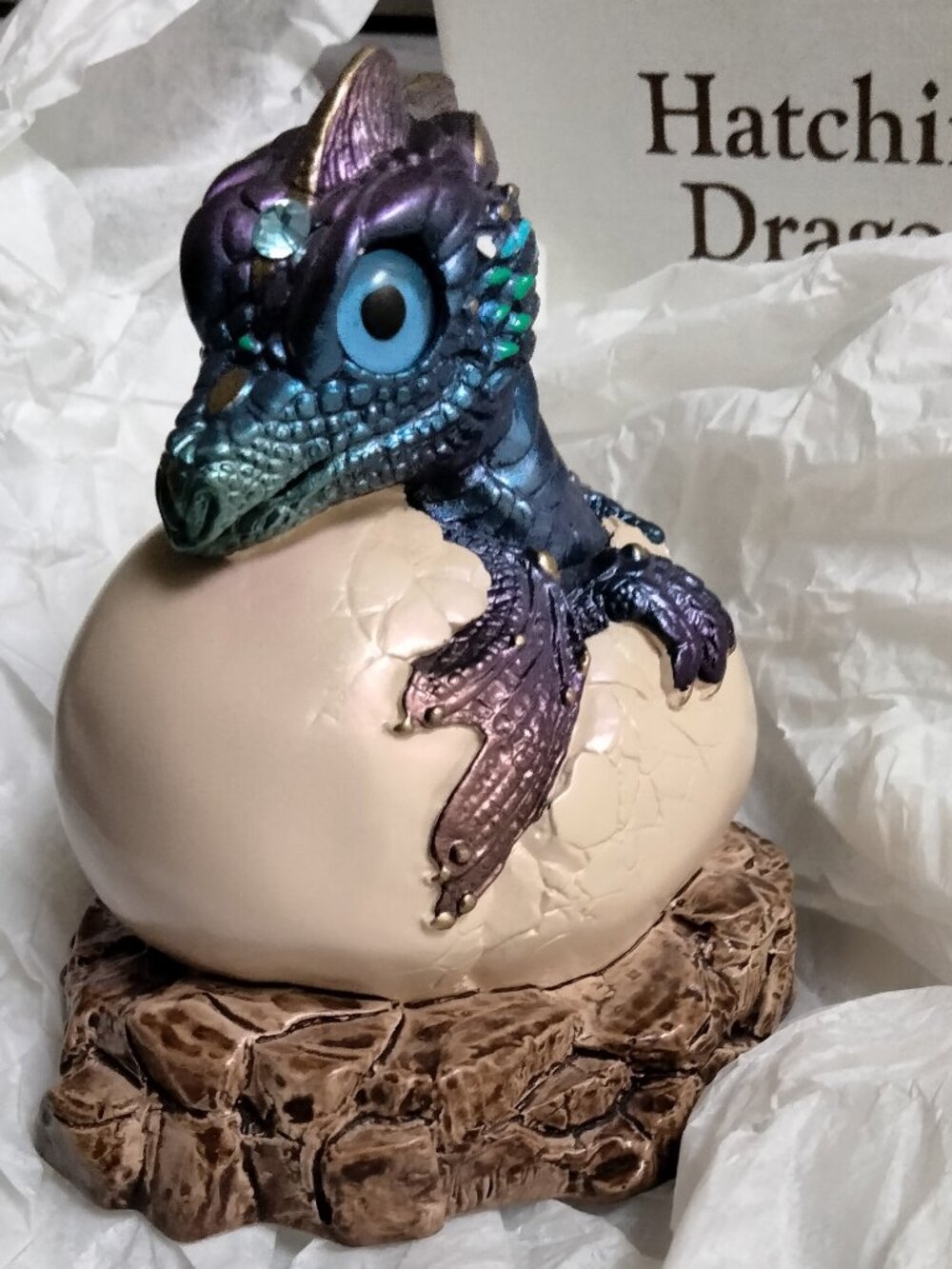 Vintage Peacock Hatching Dragon Statue 1984 PENA, In Original Box - RARE